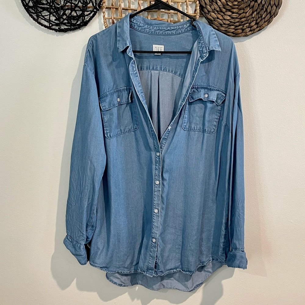 A New Day • Blue “Denim” Button Up